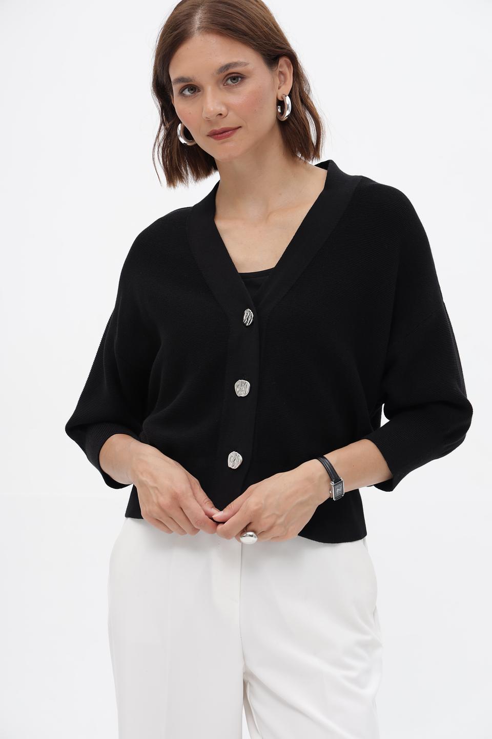 Жакет Monari чёрный с пуговицами