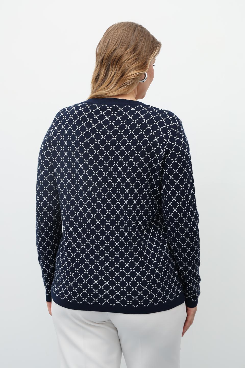 Пуловер Gollehaug с узором тёмно-синий