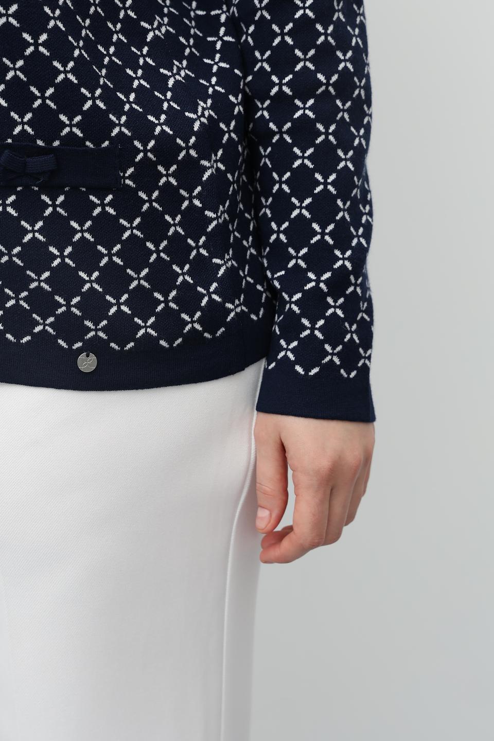 Пуловер Gollehaug с узором тёмно-синий