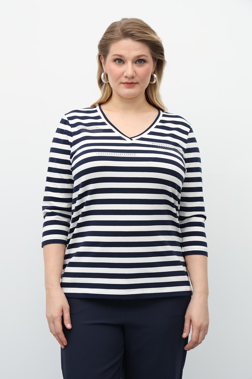 Футболка Olsen в полоску с декором