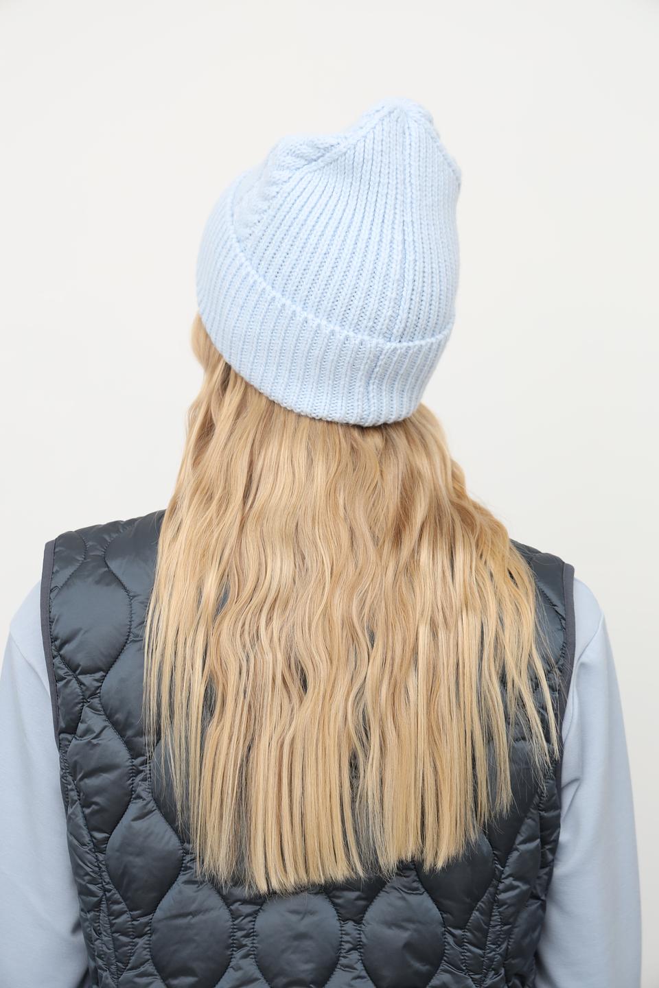 Шапка Julia Florenzi вязаная голубая