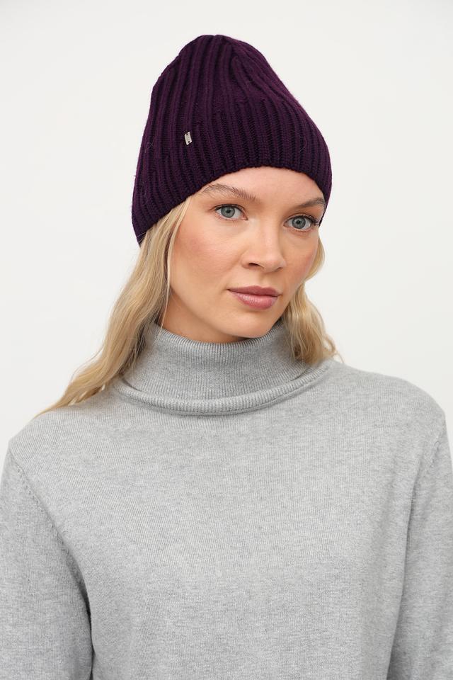 Шапка Julia Florenzi вязаная баклажановая