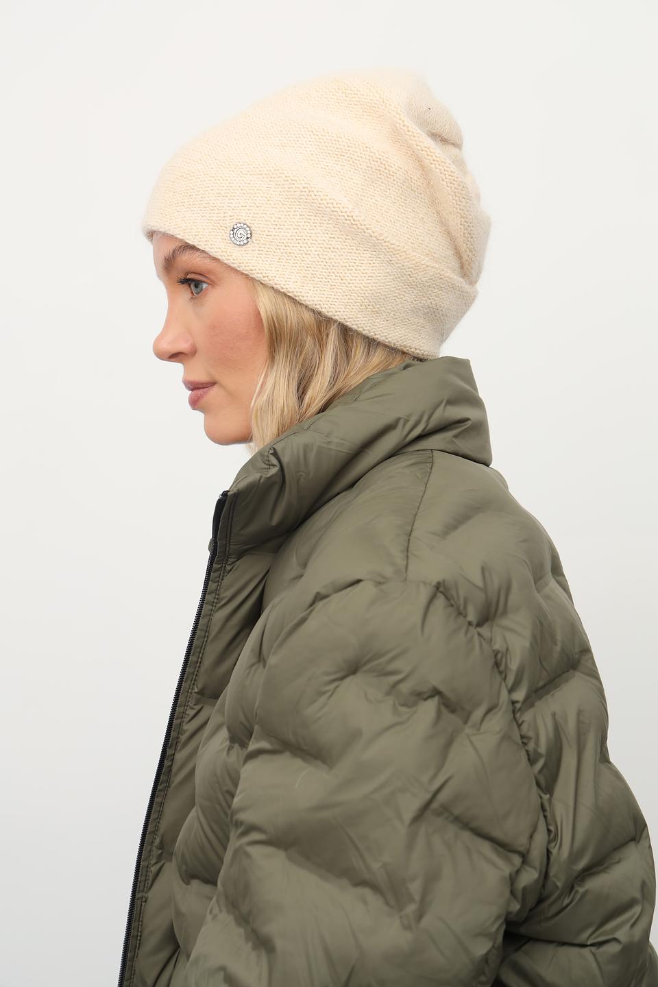 Шапка Julia Florenzi вязаная бежевая