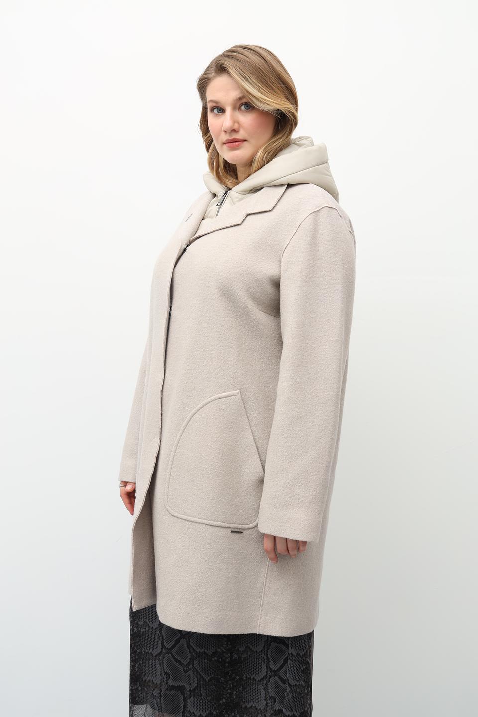 Пальто Bugatti с капюшоном бежевое