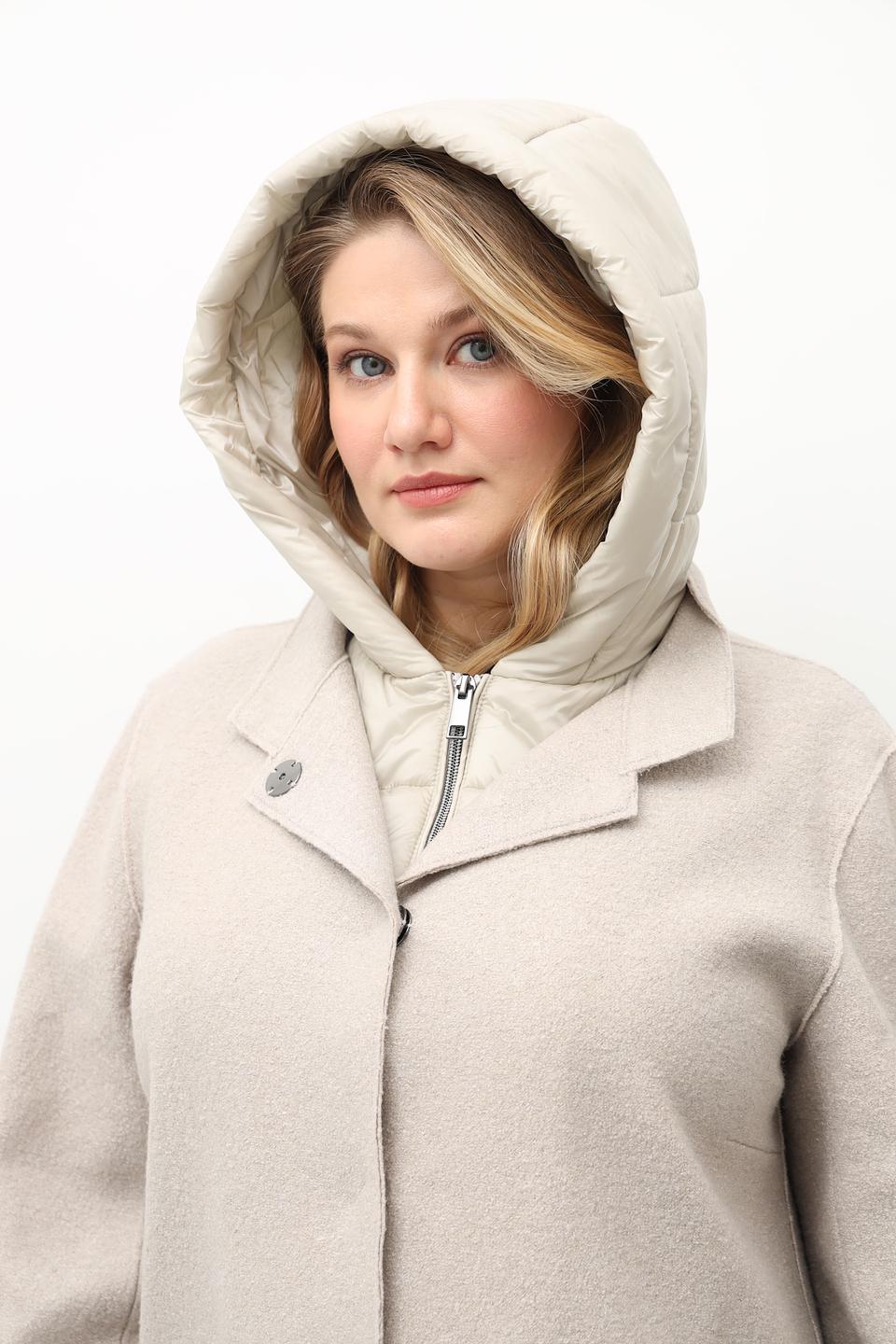 Пальто Bugatti с капюшоном бежевое