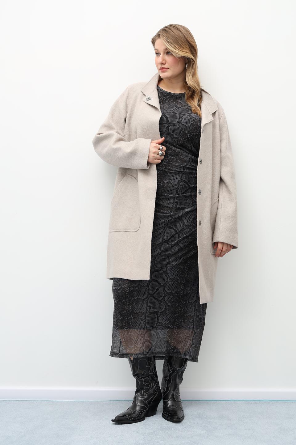 Пальто Bugatti с капюшоном бежевое