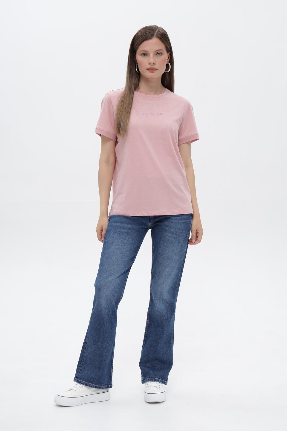 Футболка Tom Tailor розовая с логотипом