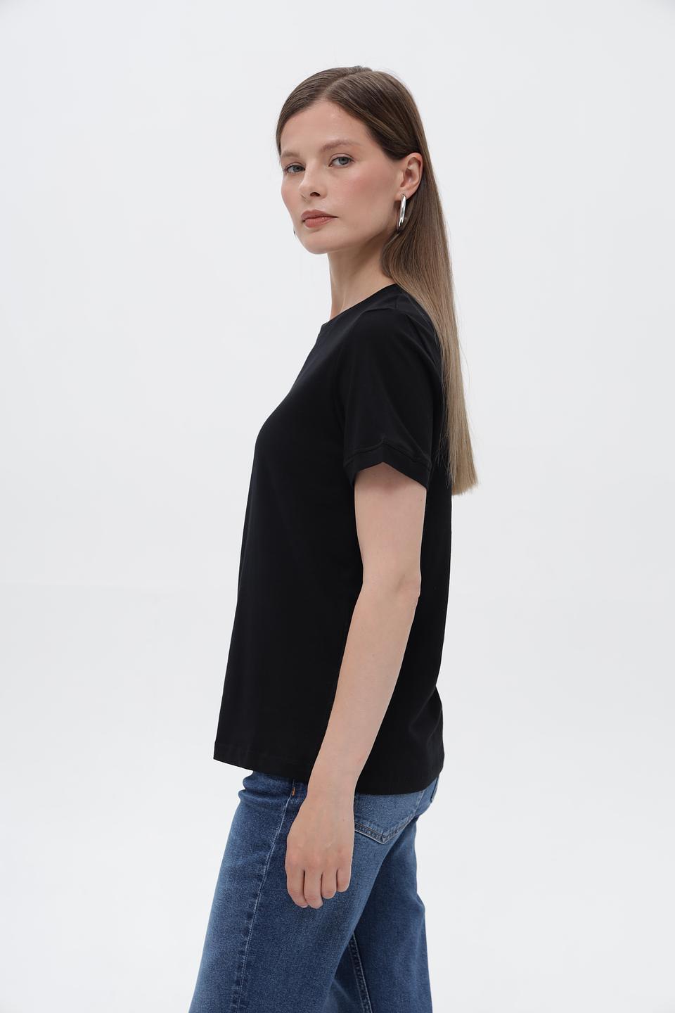 Футболка Tom Tailor женская черная с логотипом