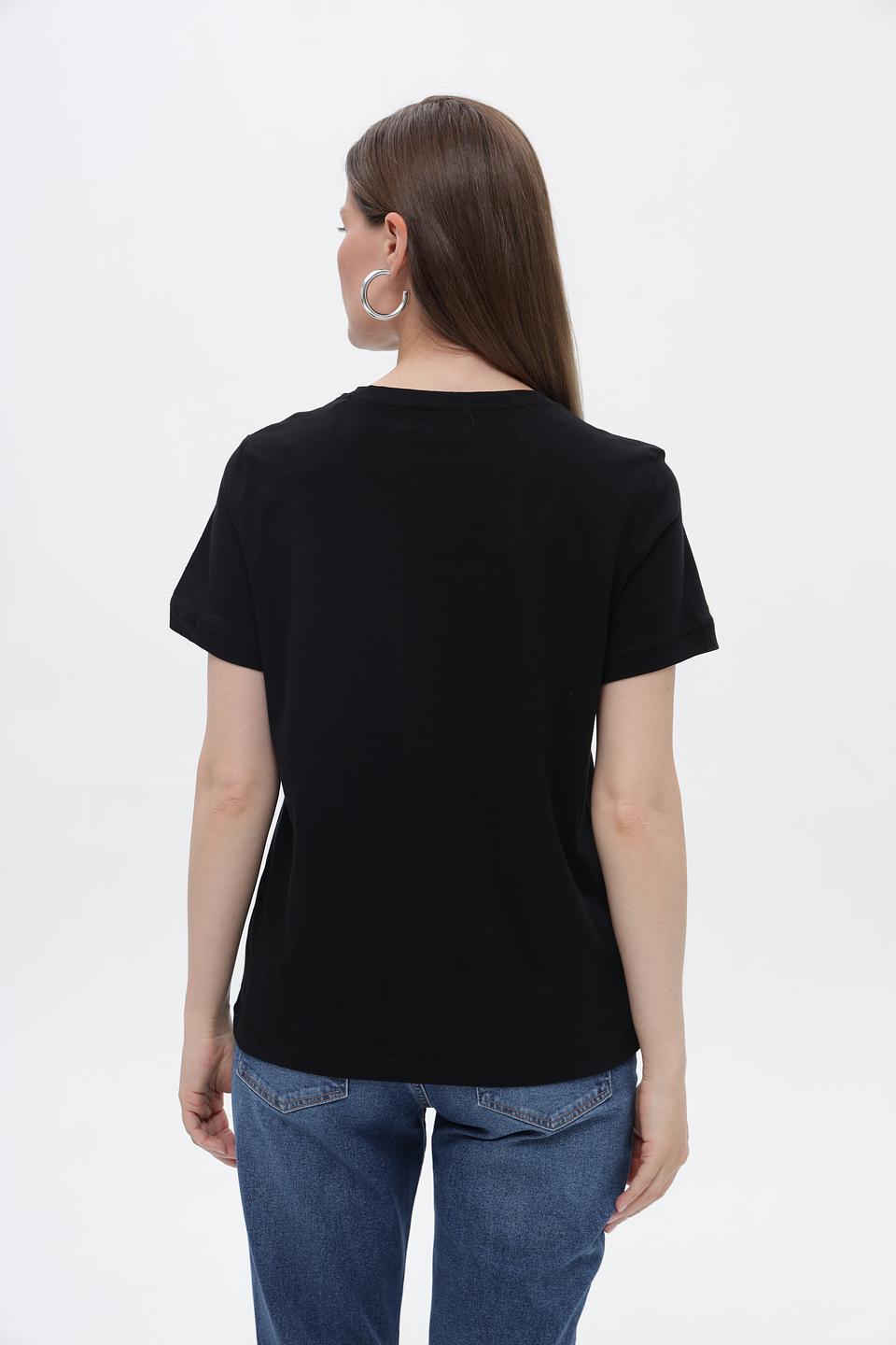 Футболка Tom Tailor женская черная с логотипом