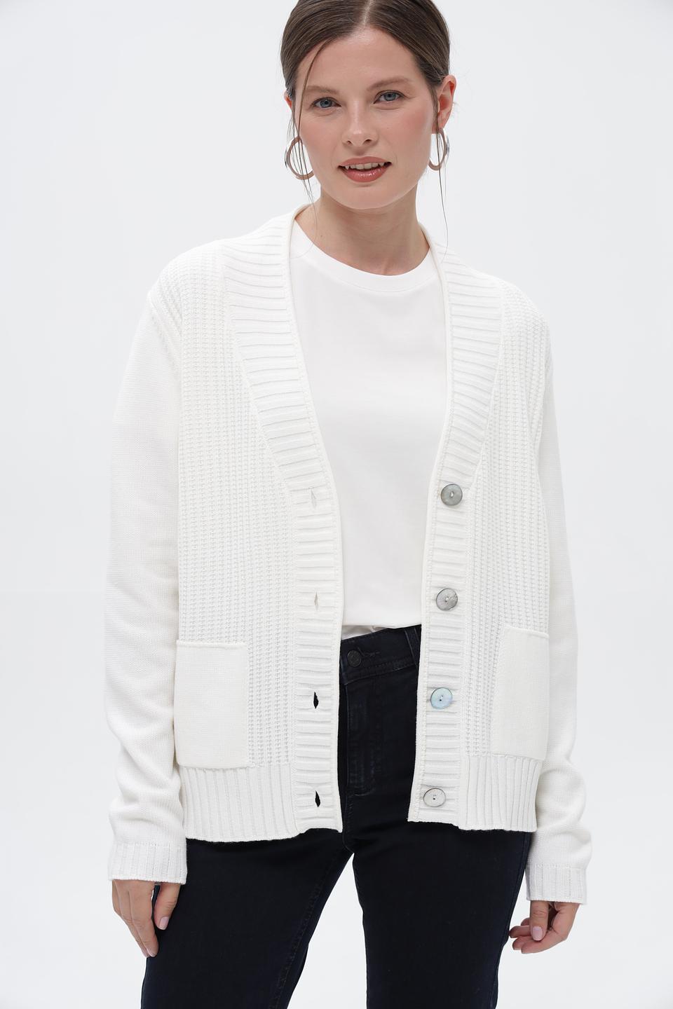 Жакет Gollehaug вязаный молочный