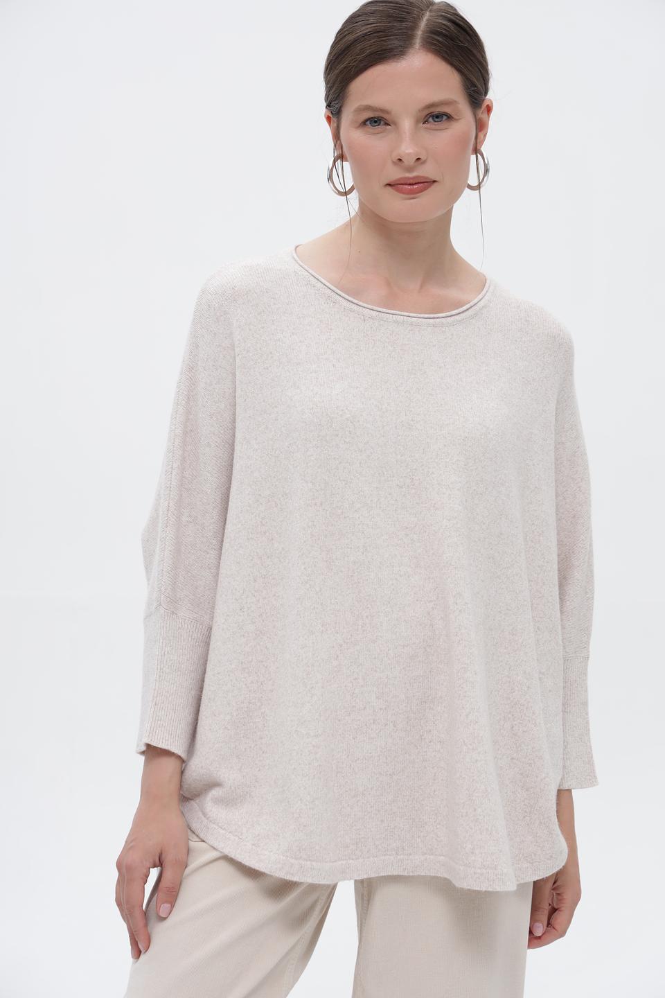 Пуловер Olsen бежевый с отделкой