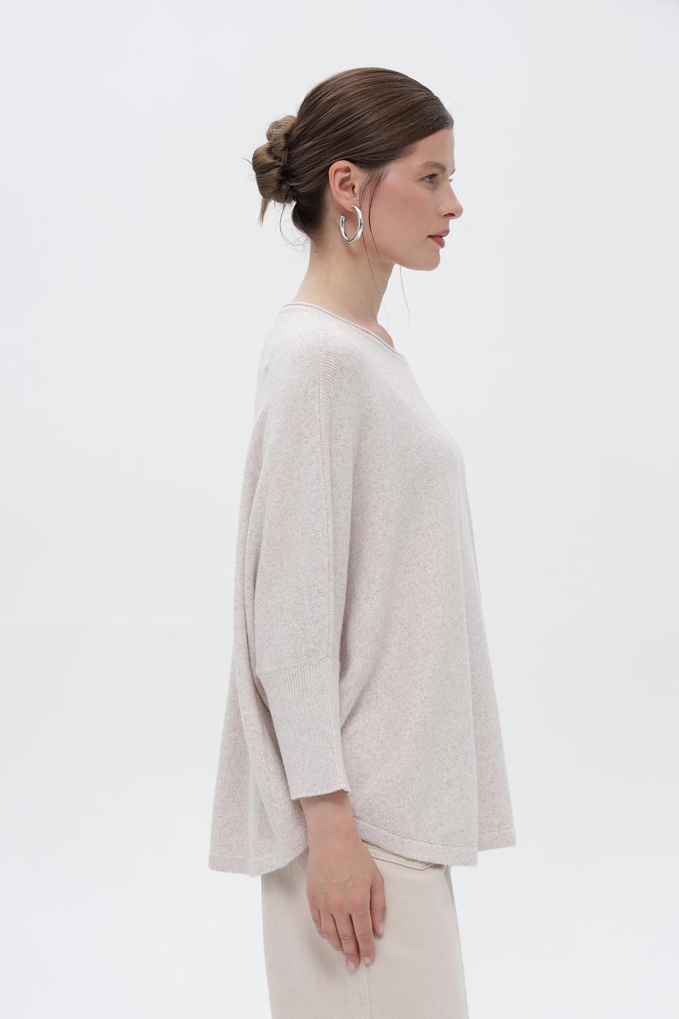 Пуловер Olsen бежевый с отделкой