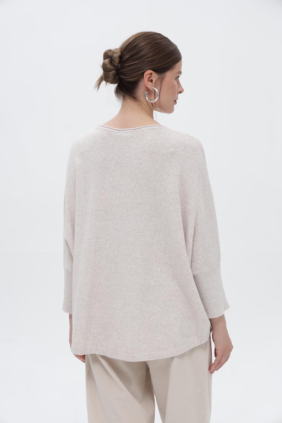 Пуловер Olsen бежевый с отделкой