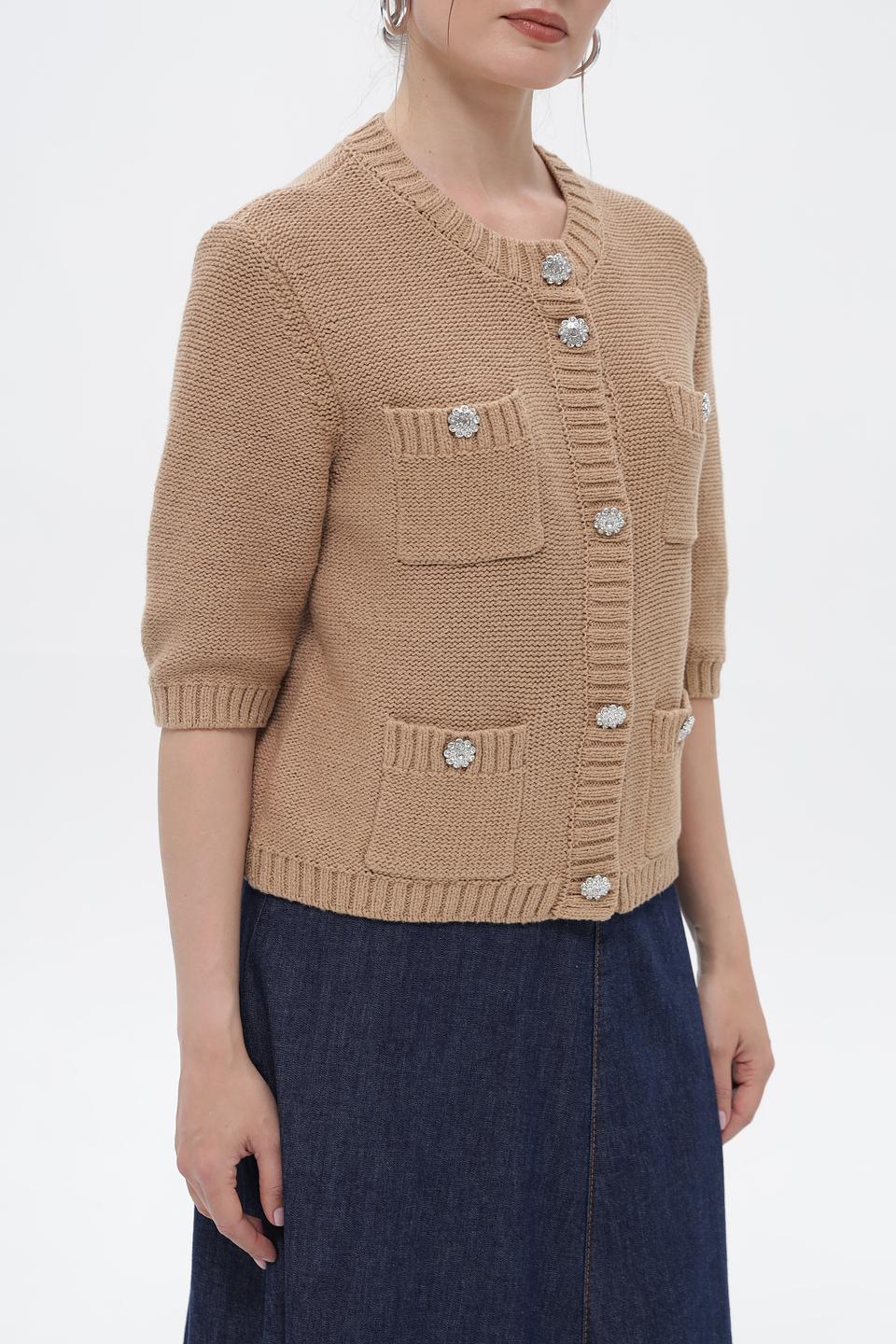 Жакет Oui с карманами бежевый