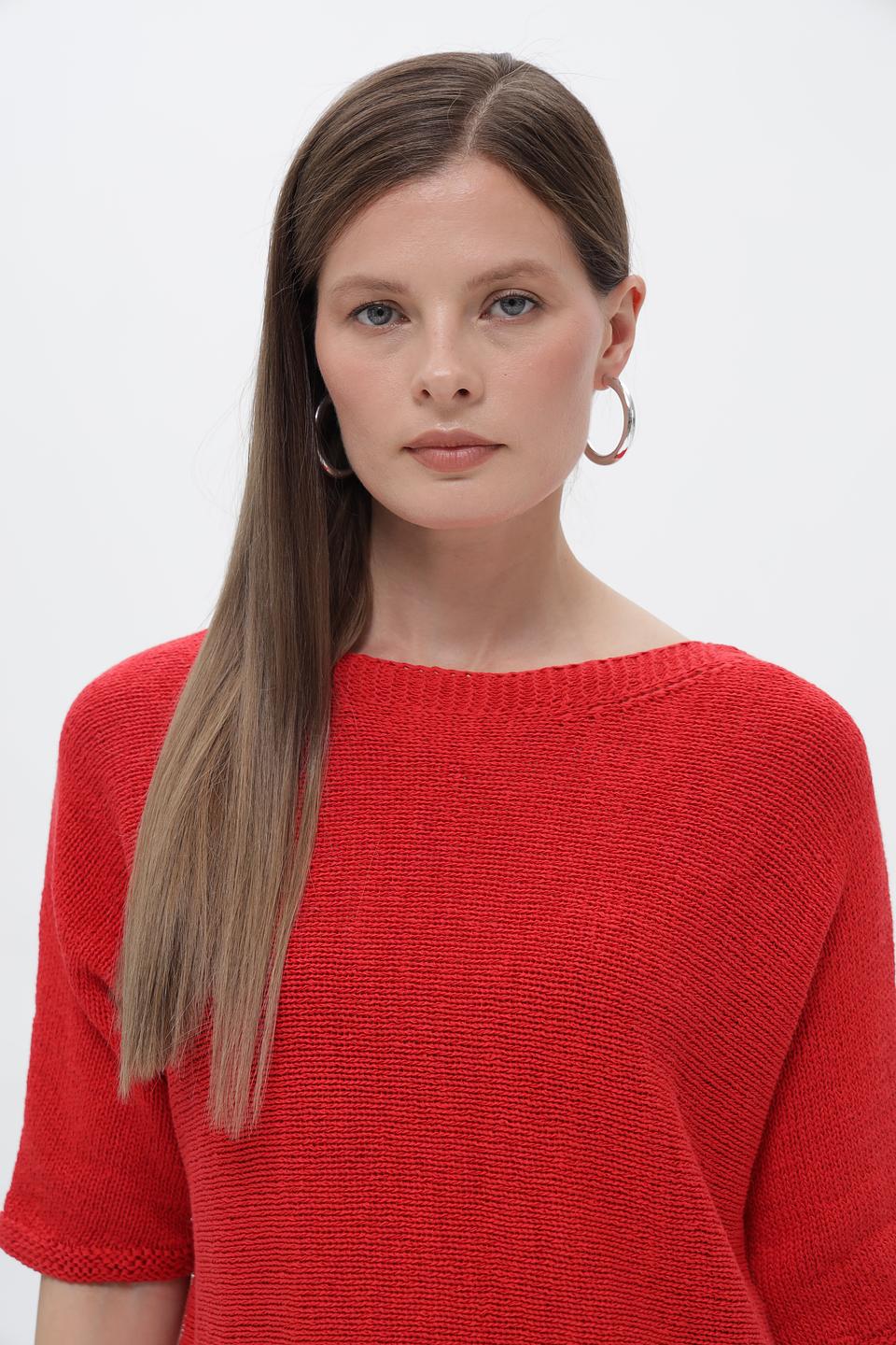 Пуловер Oui с завязками красный