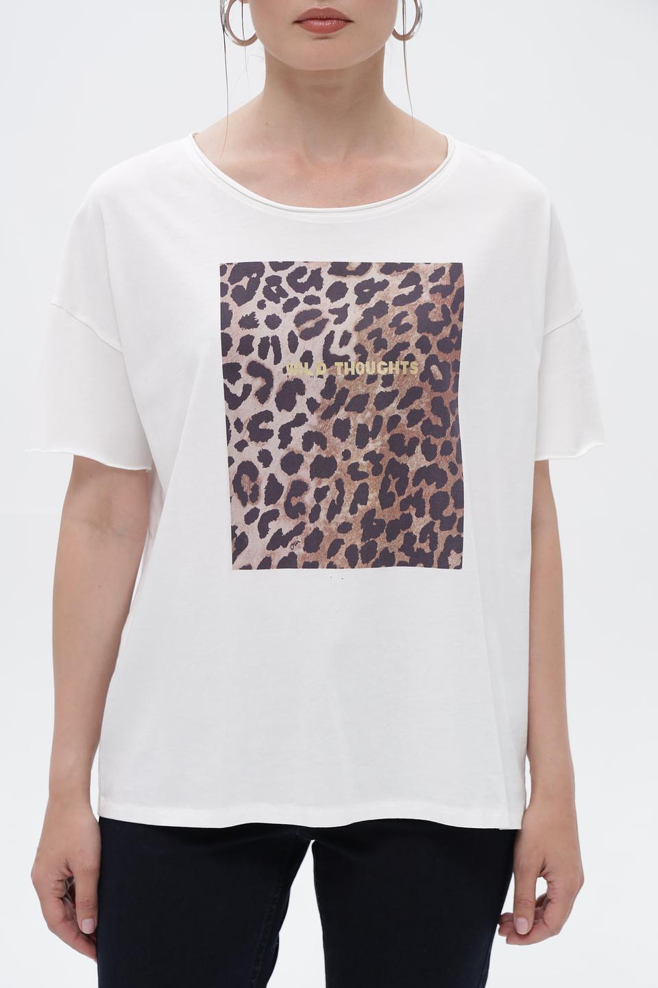 Футболка Oui с леопардовым принтом