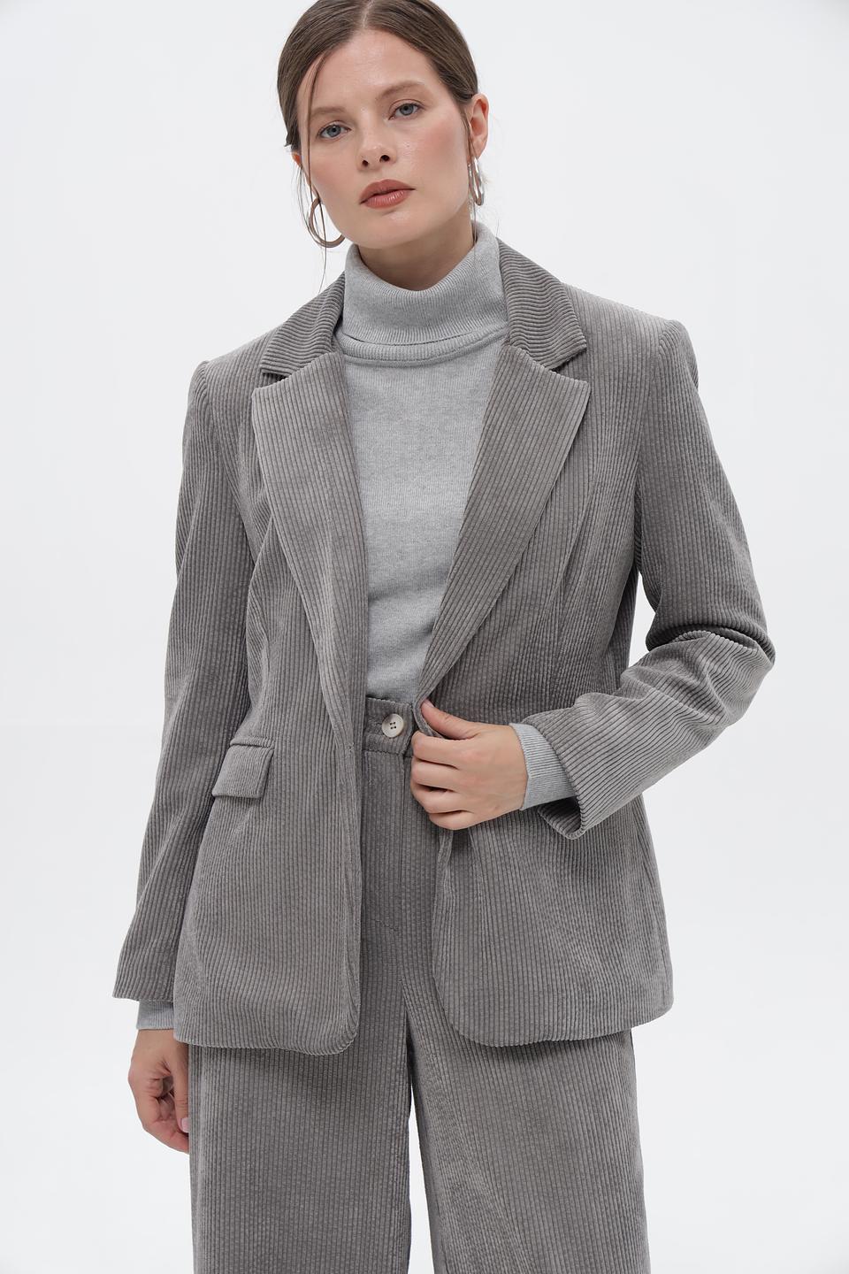 Жакет Croche в полоску серый