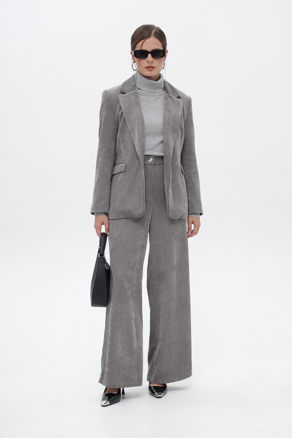 Жакет Croche в полоску серый