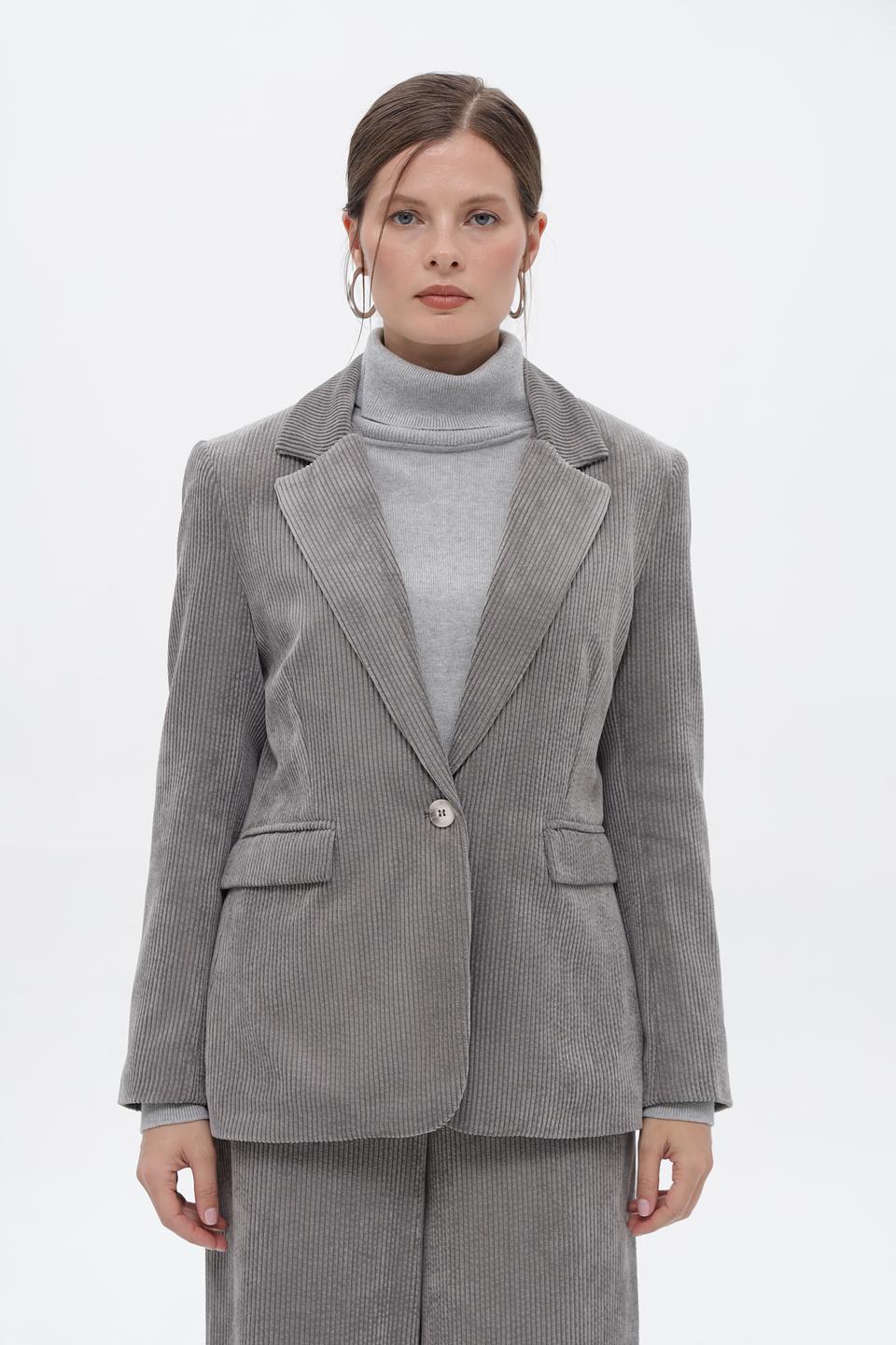 Жакет Croche в полоску серый