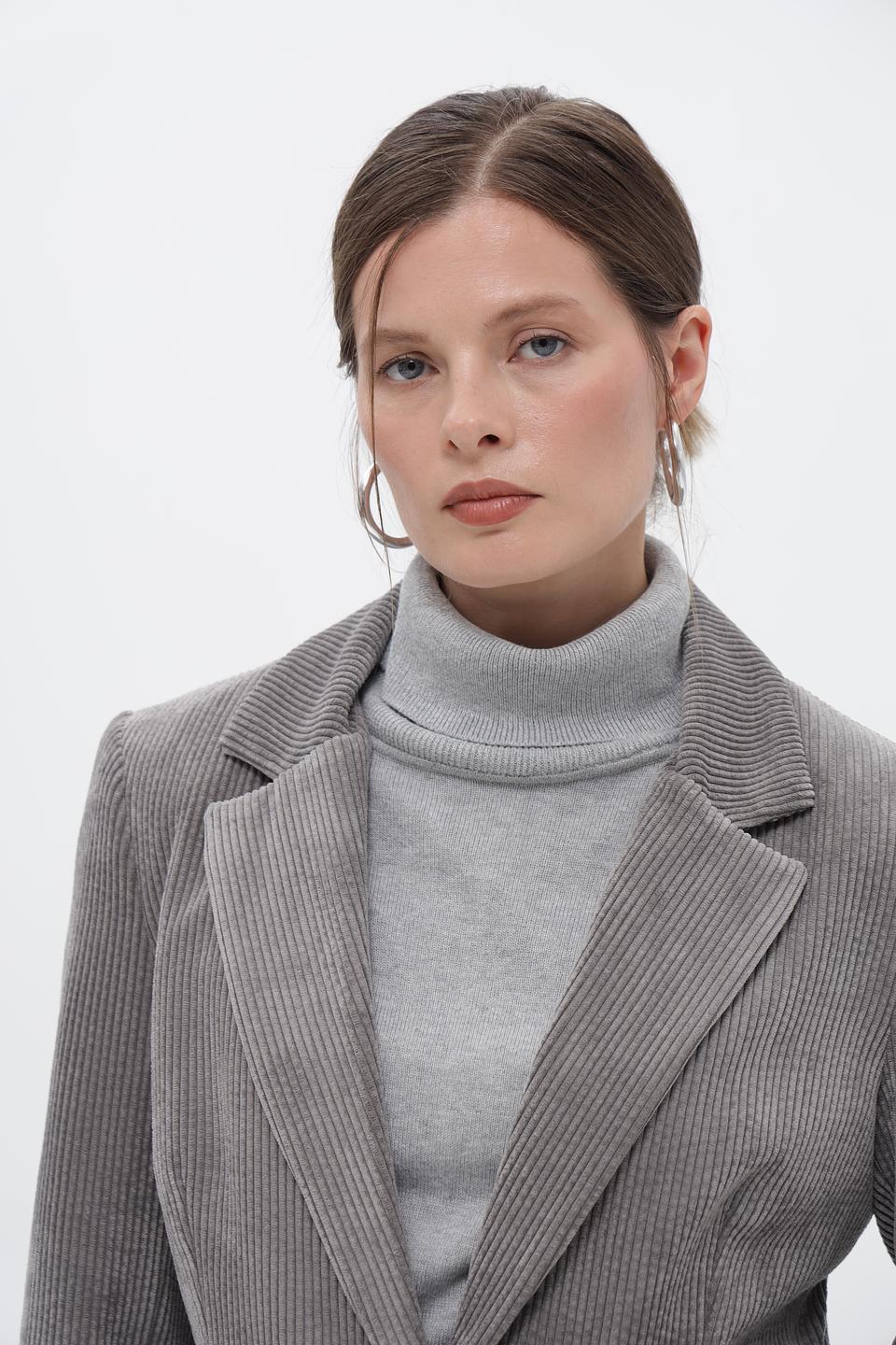 Жакет Croche в полоску серый