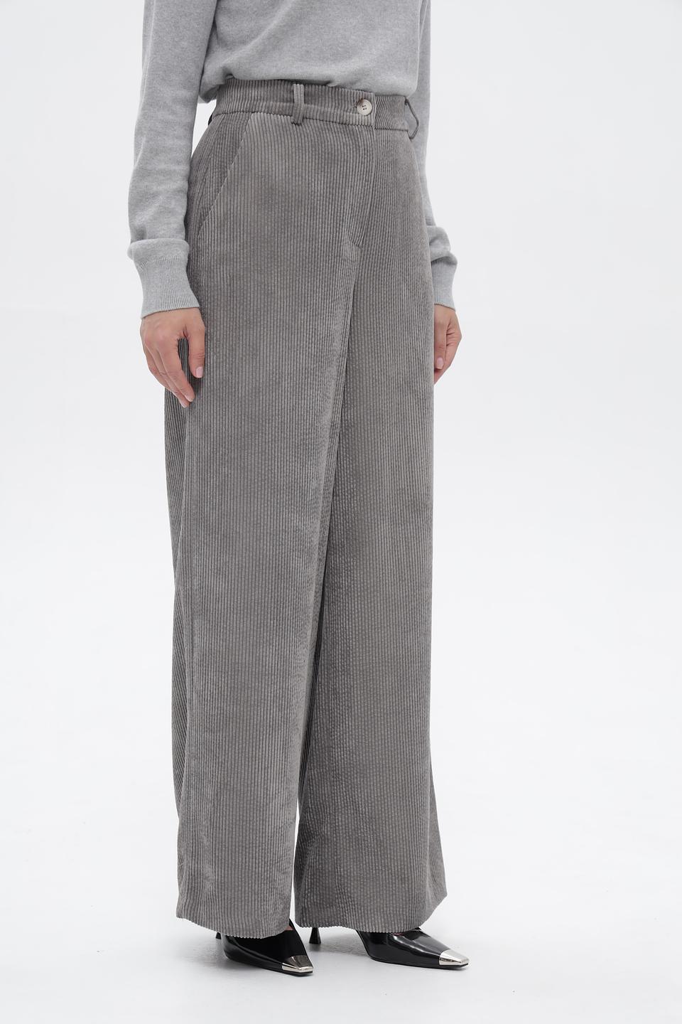 Брюки палаццо Croche серые в полоску