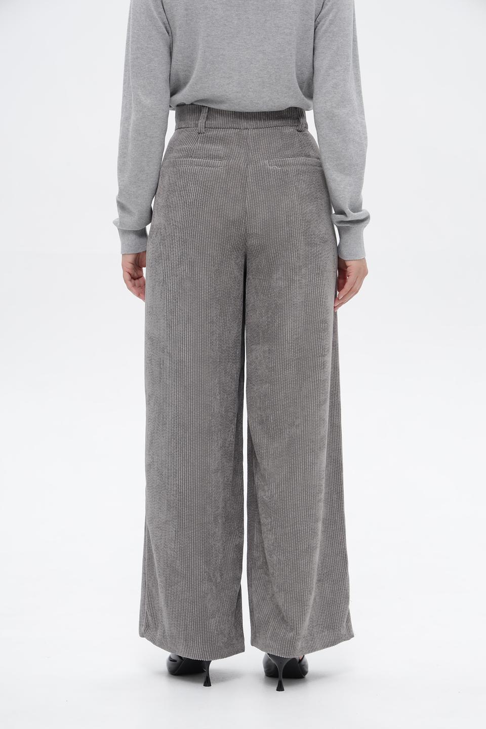 Брюки палаццо Croche серые в полоску