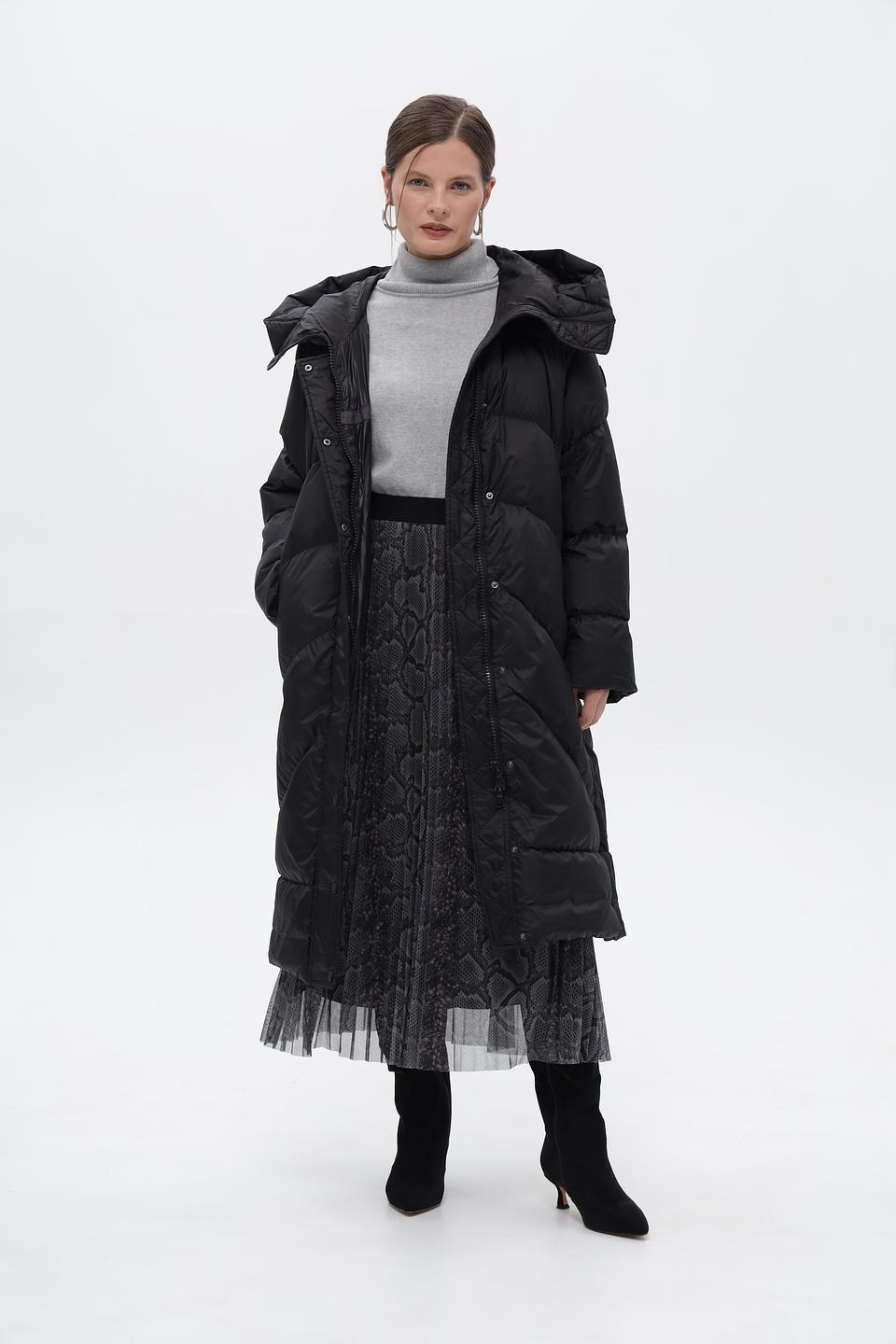 Пальто стеганое Luisa Cerano чёрное