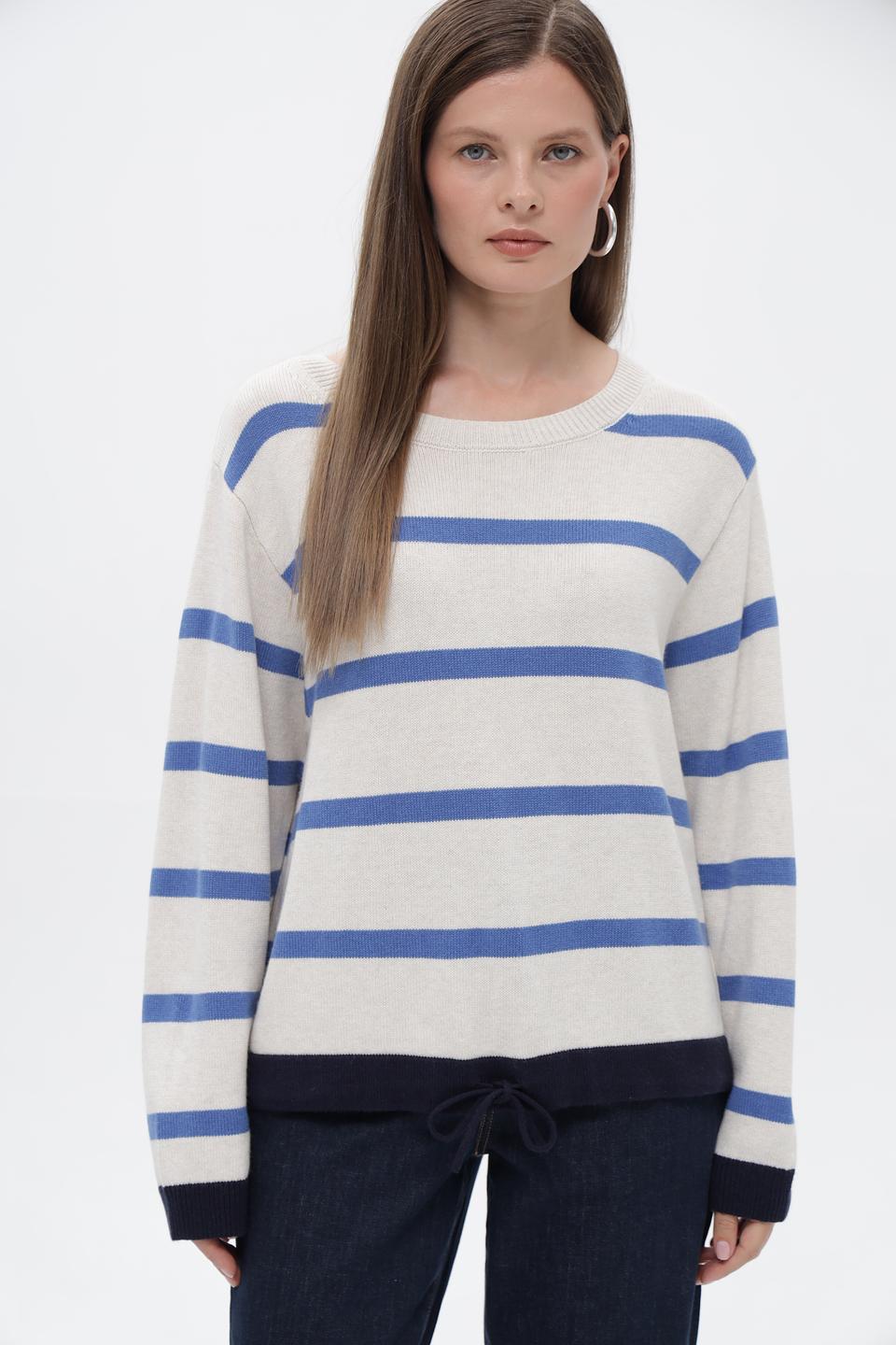 Пуловер Oui в полоску
