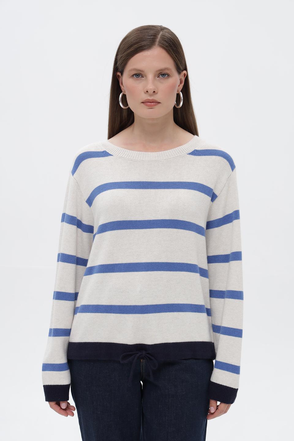 Пуловер Oui в полоску