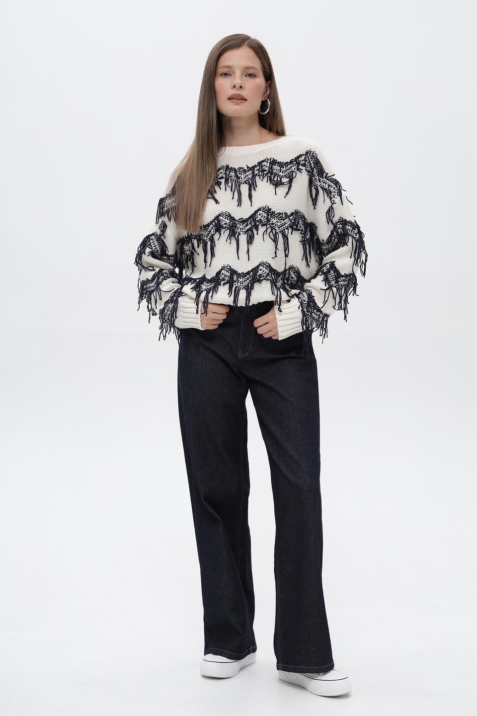 Пуловер Oui с лошадьми