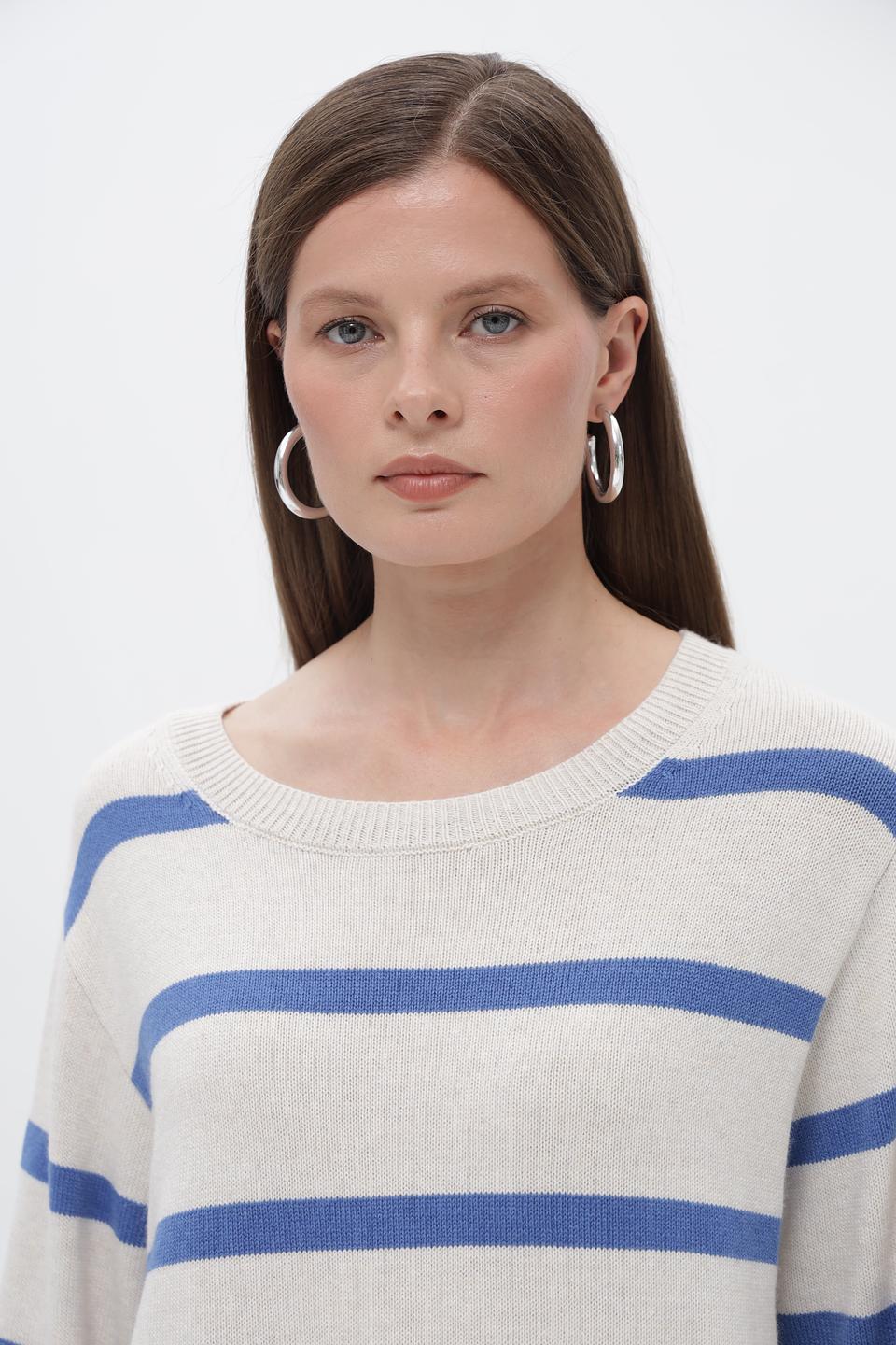 Пуловер Oui в полоску