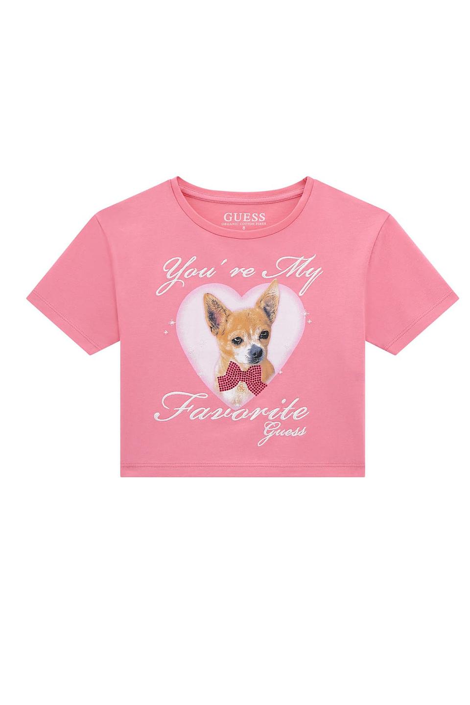 Футболка Guess дев. с чихуахуа розовый