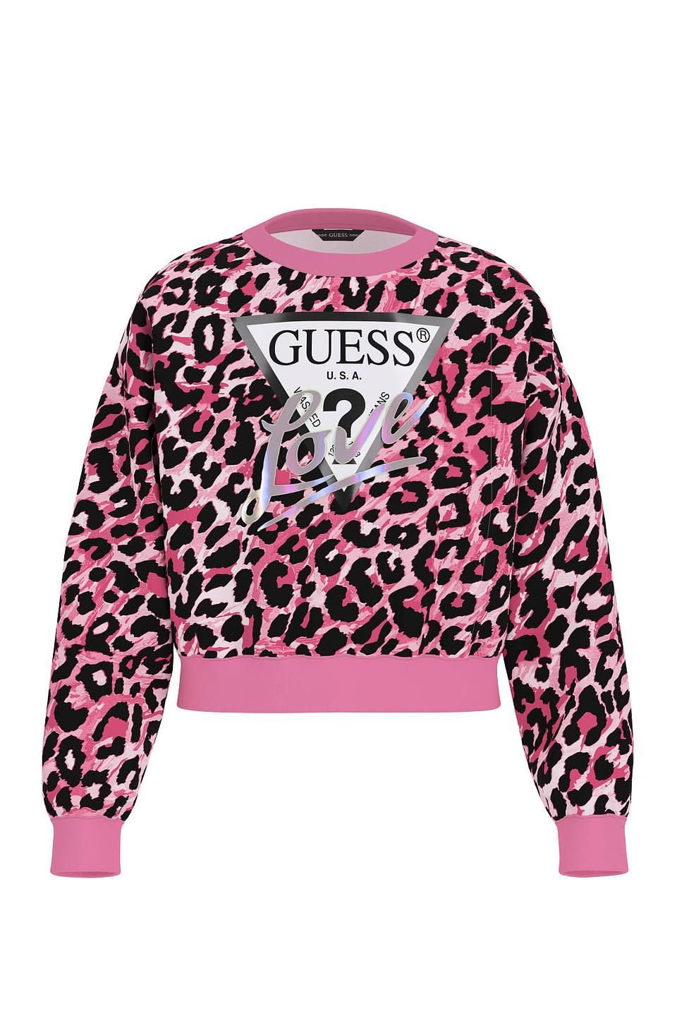 Джемпер Guess дев. с леопардовым принтом