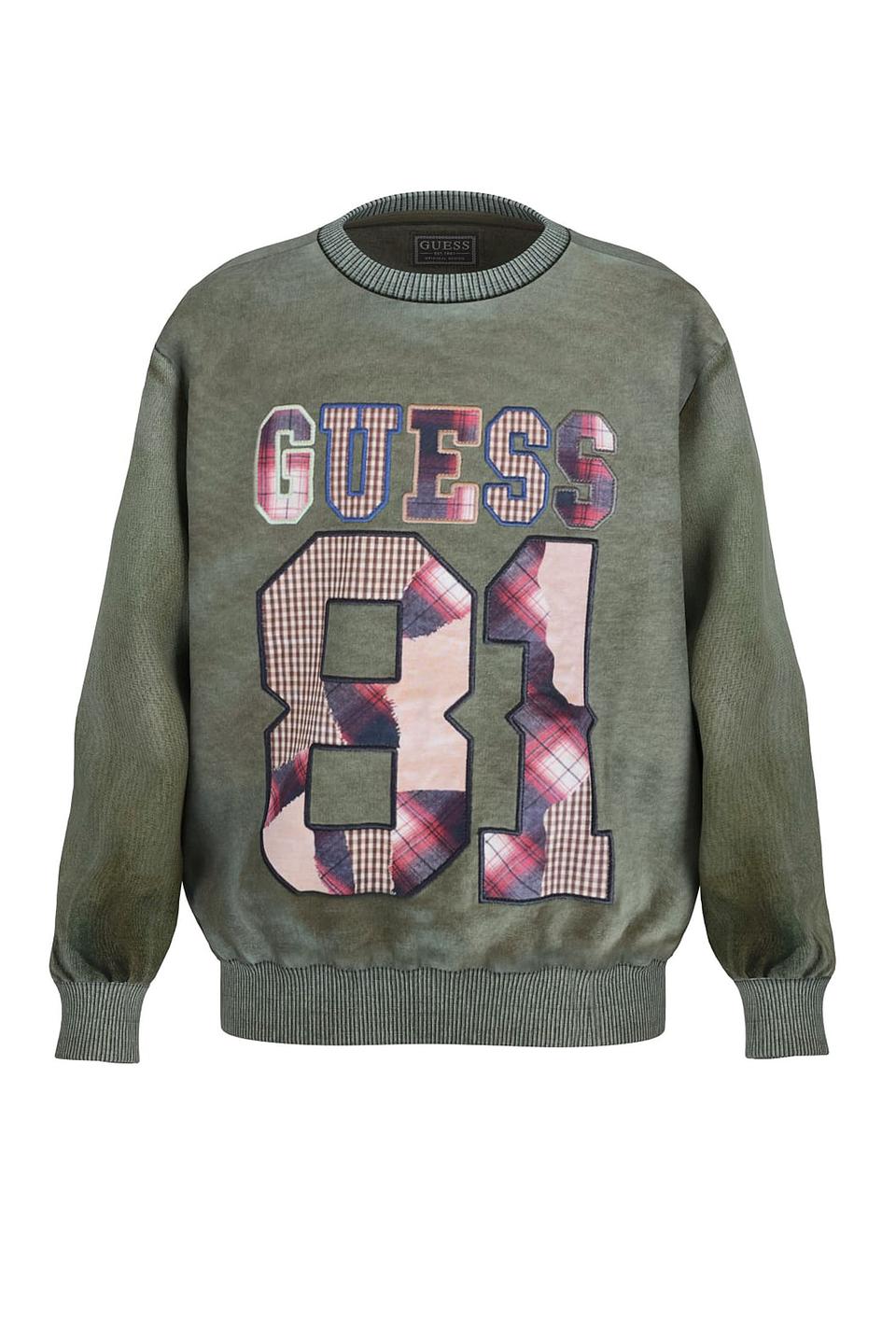 Джемпер Guess оливковый с логотипом