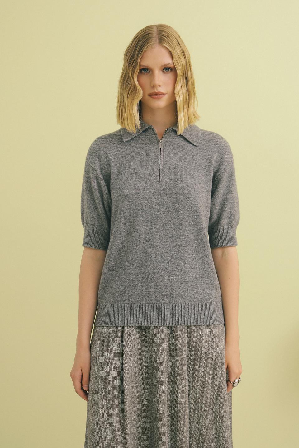 Пуловер Oui с коротким рукавом