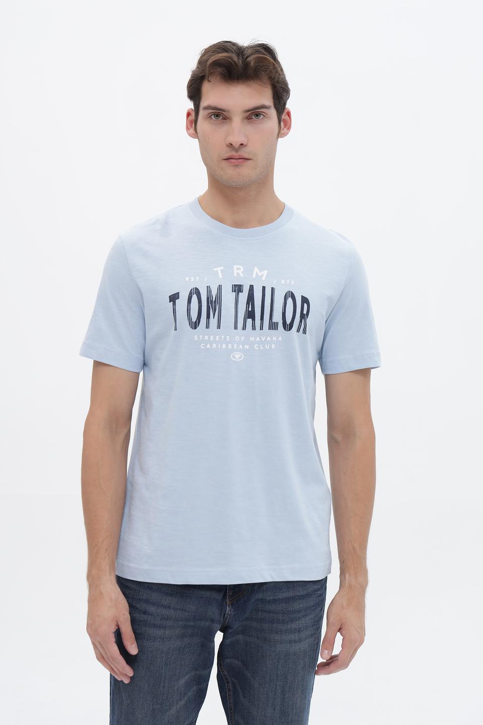 Футболка Tom Tailor с логотипом голубая