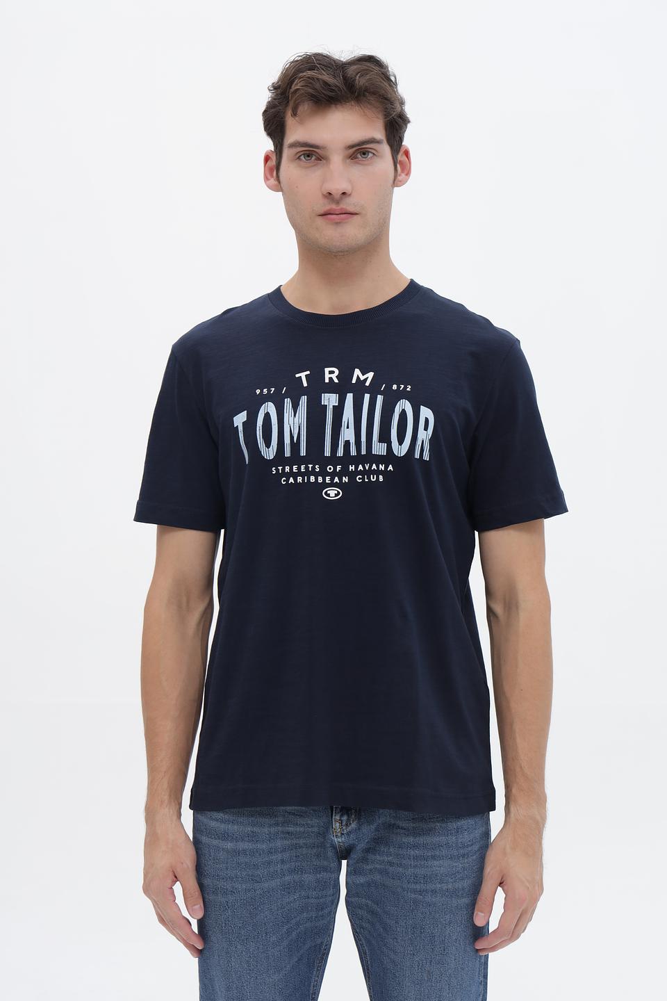 Футболка Tom Tailor синяя с логотипом