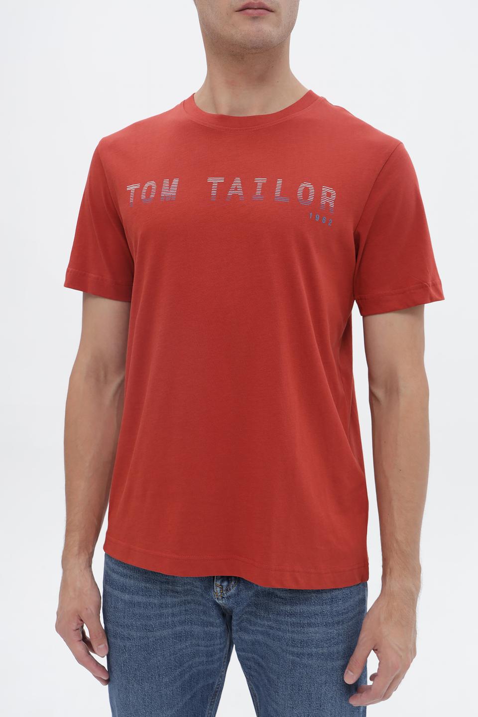 Футболка Tom Tailor рыжая с логотипом