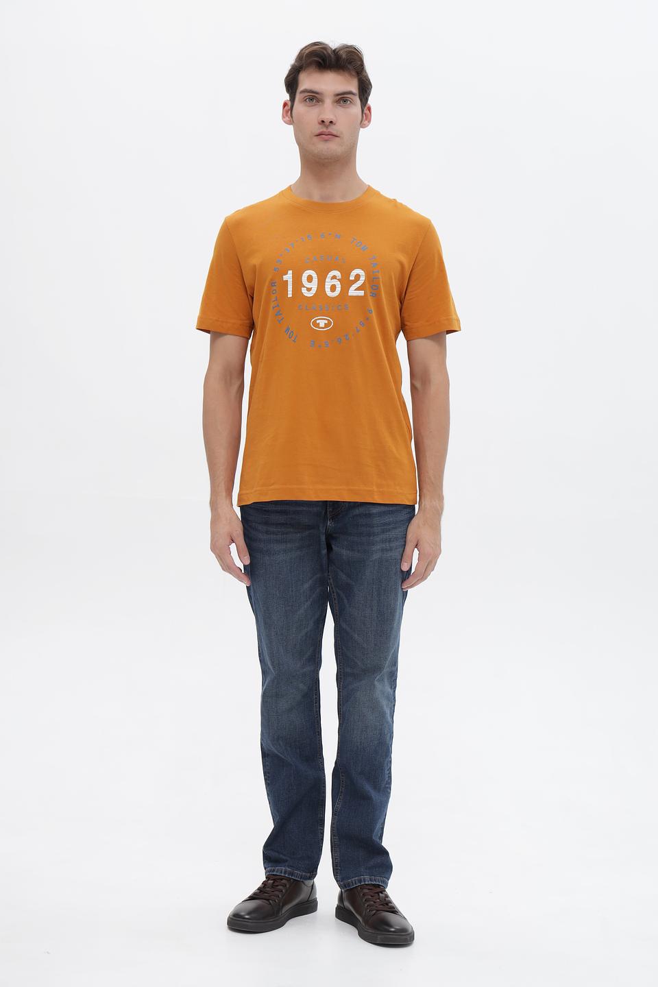 Футболка Tom Tailor с принтом 1962 горчичный