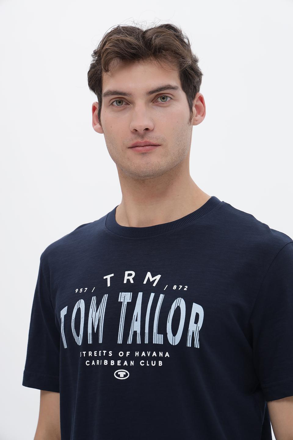 Футболка Tom Tailor синяя с логотипом