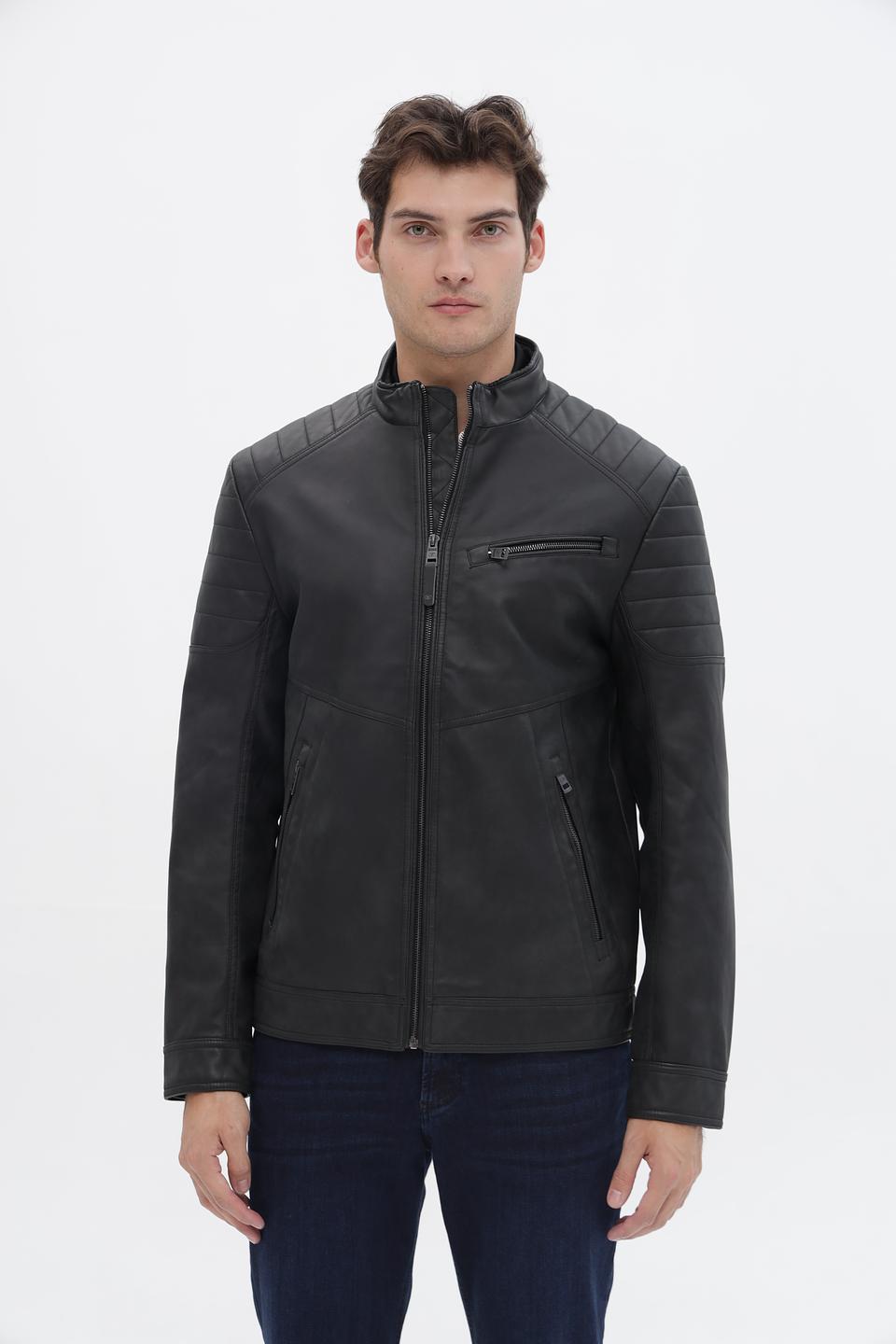 Куртка Tom Tailor кожаная чёрная