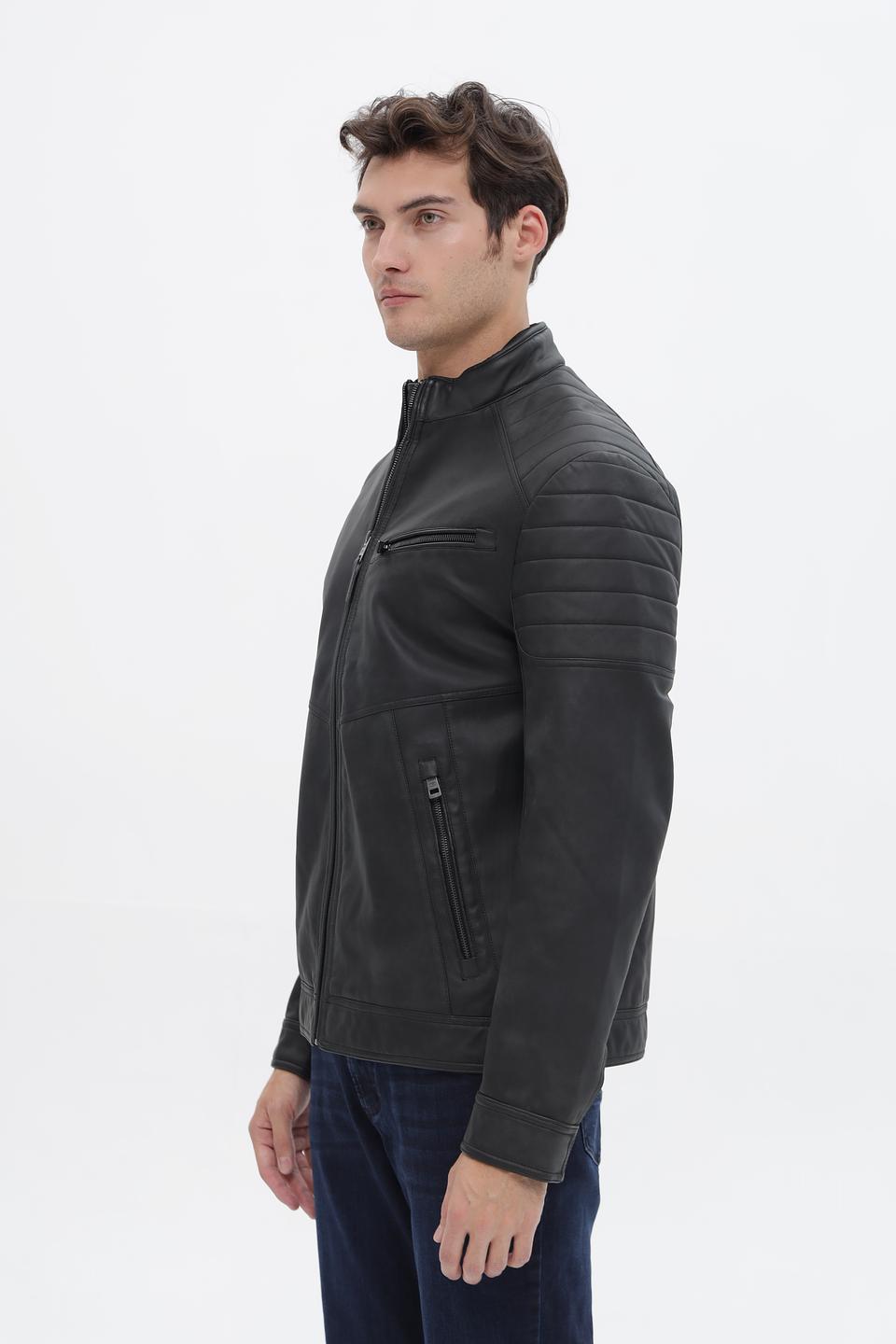 Куртка Tom Tailor кожаная чёрная