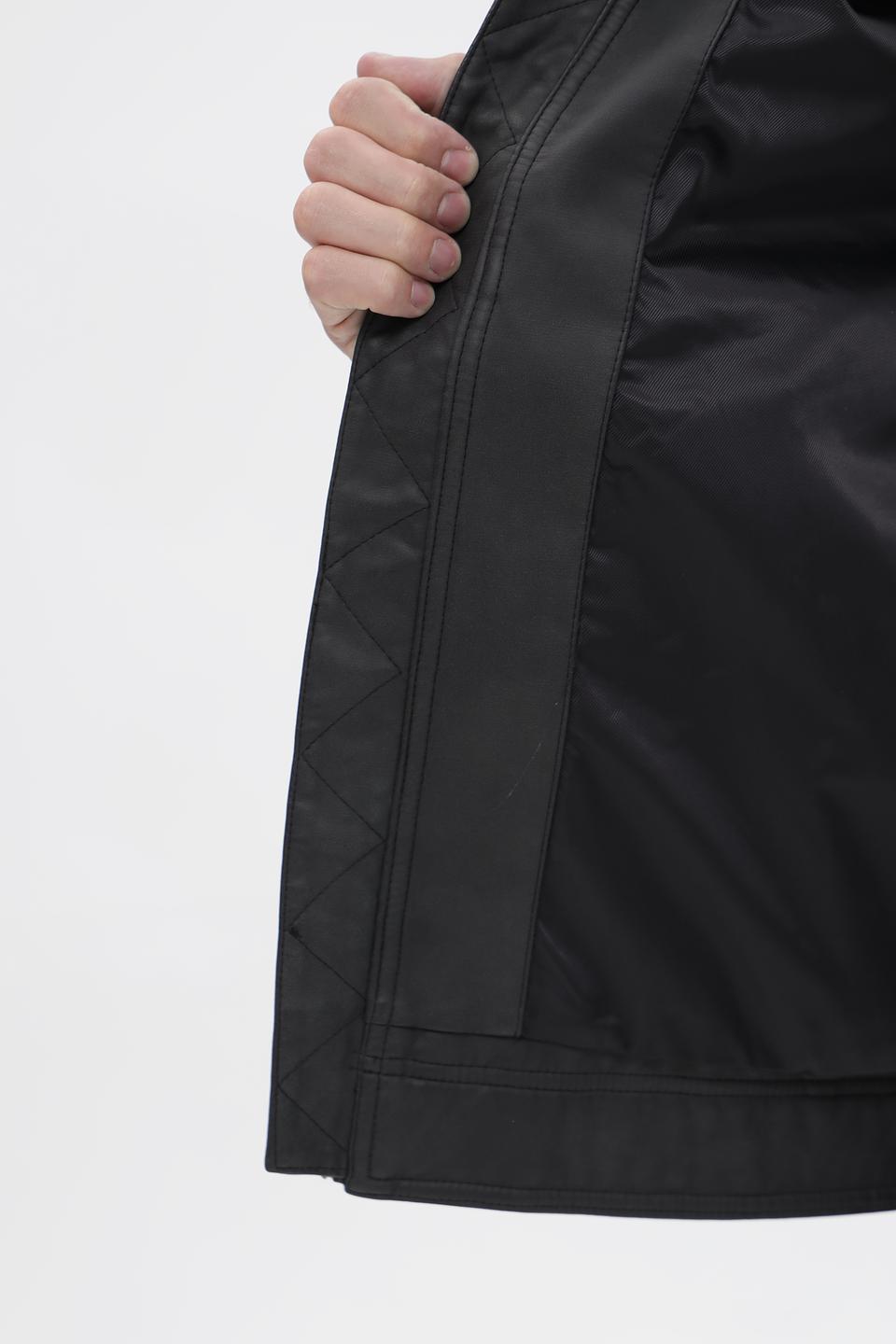 Куртка Tom Tailor кожаная чёрная