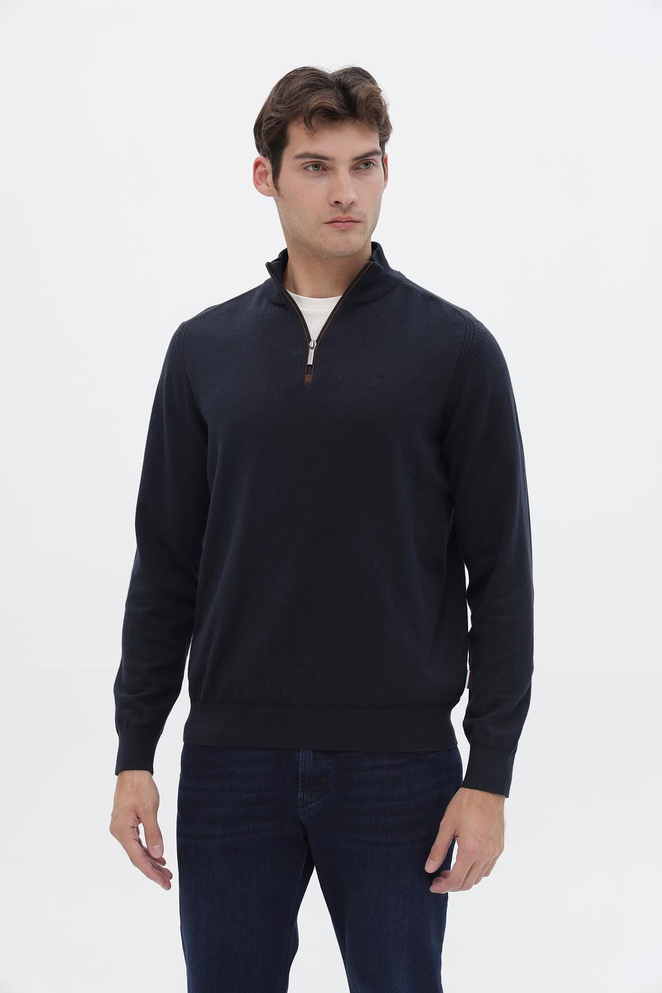Джемпер Bugatti с молнией темно-синий