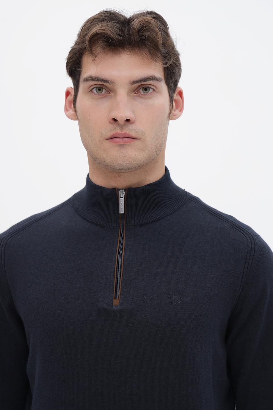 Джемпер Bugatti с молнией темно-синий