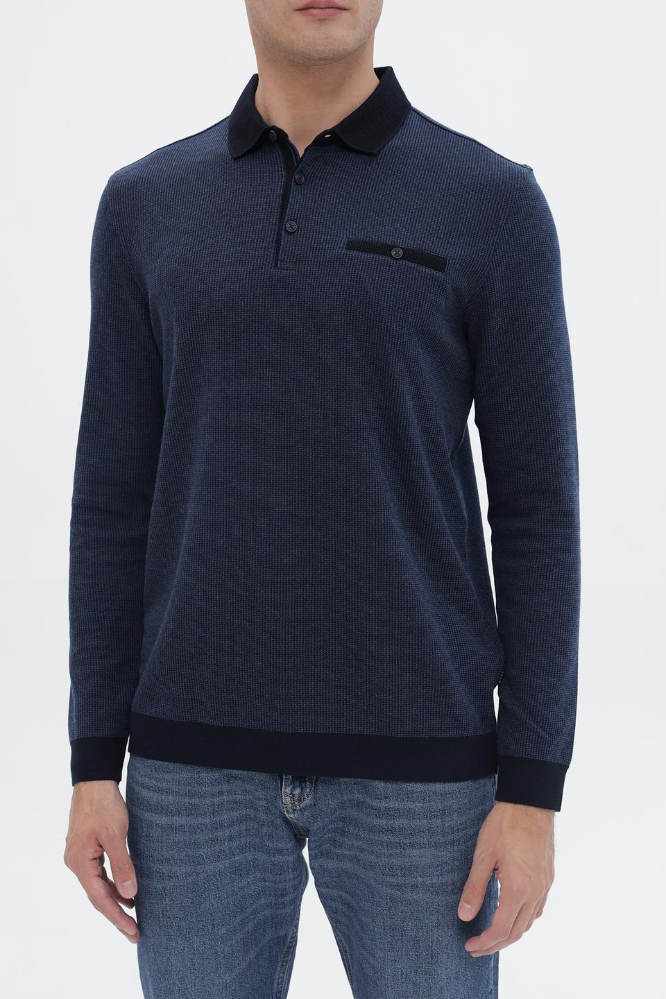 Джемпер Bugatti с воротником-поло тёмно-синий