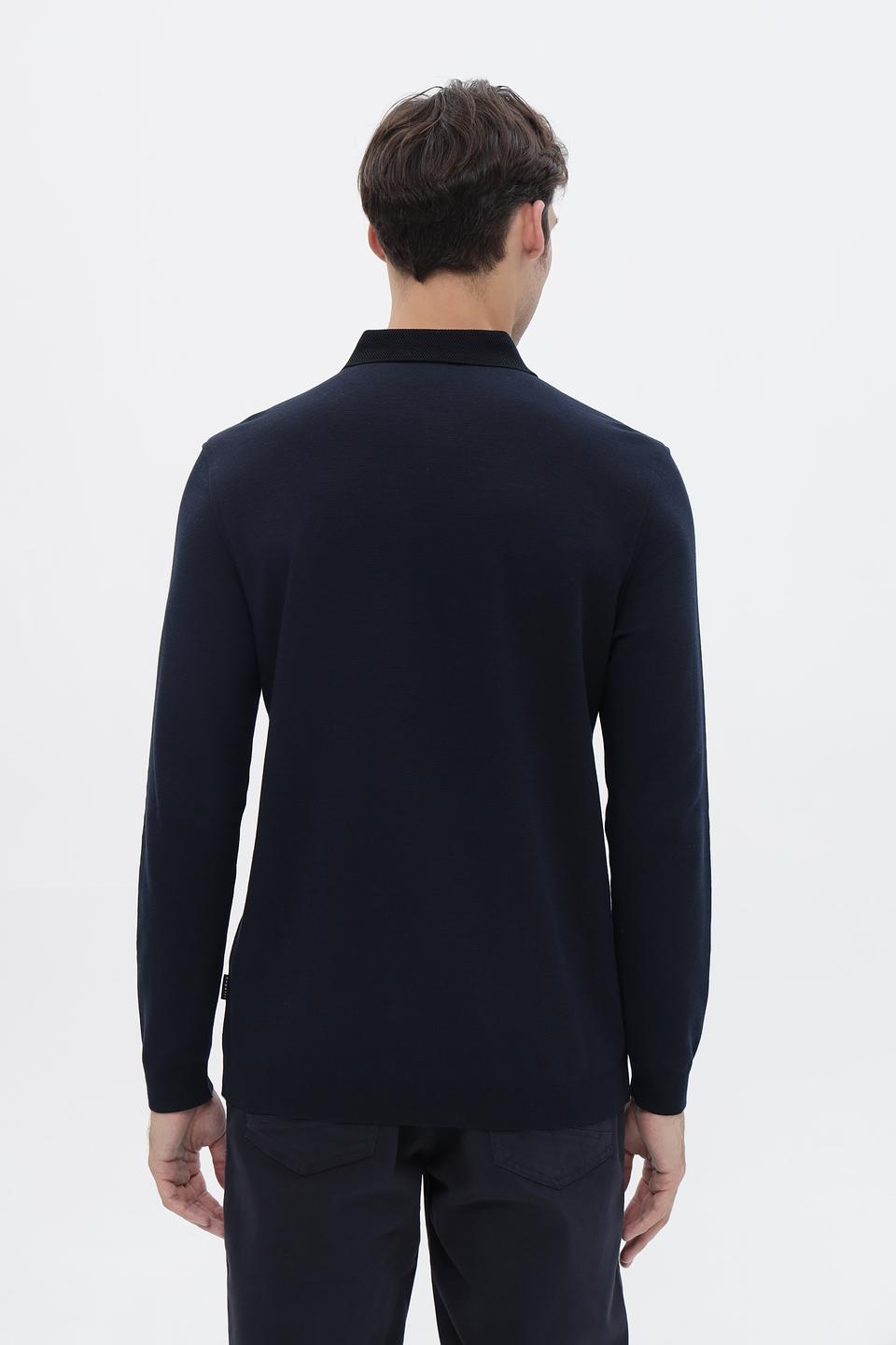 Джемпер Bugatti с воротником-поло тёмно-синий