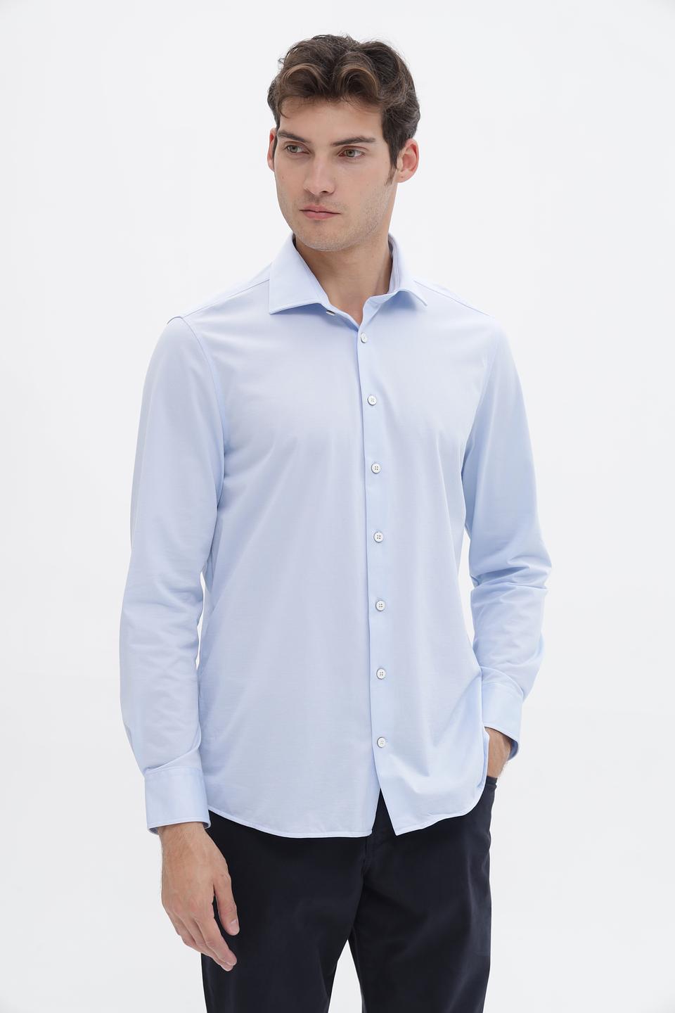 Рубашка Bugatti голубая приталенная
