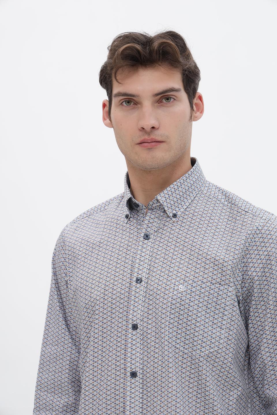 Рубашка Casa Moda с принтом серая