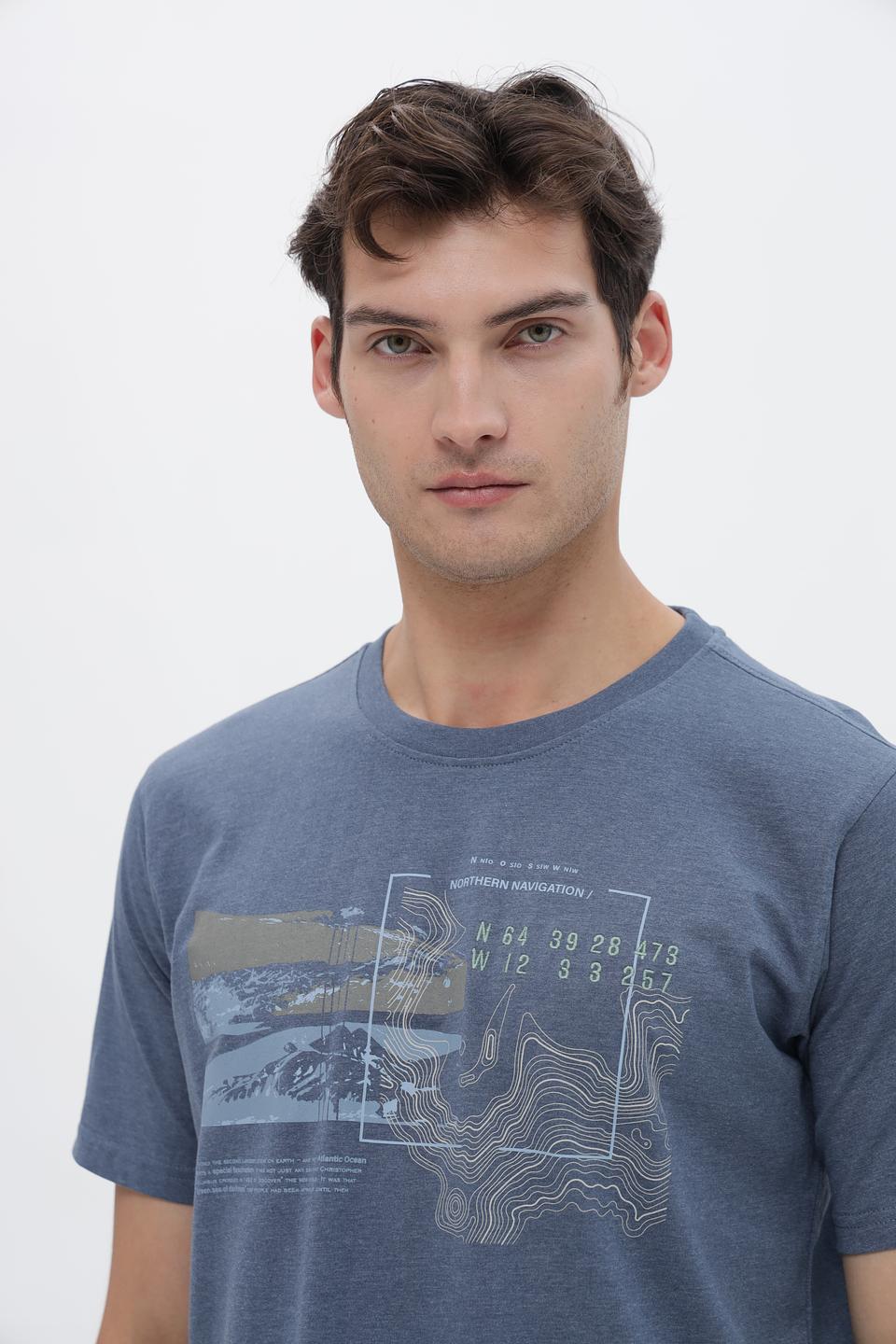 Футболка Casa Moda с принтом серая